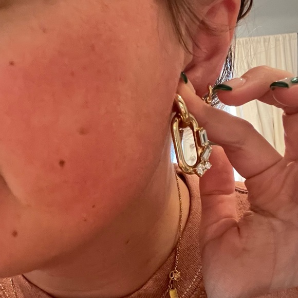 BaubleBar Gold Link Earrings - Picture 2 of 3